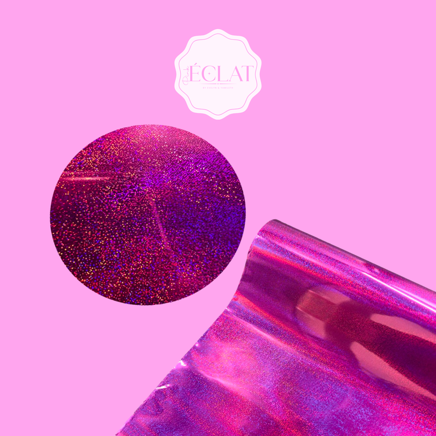 FUSCIA DOT HOLOGRAPHIC TONER REACTIVE FOIL