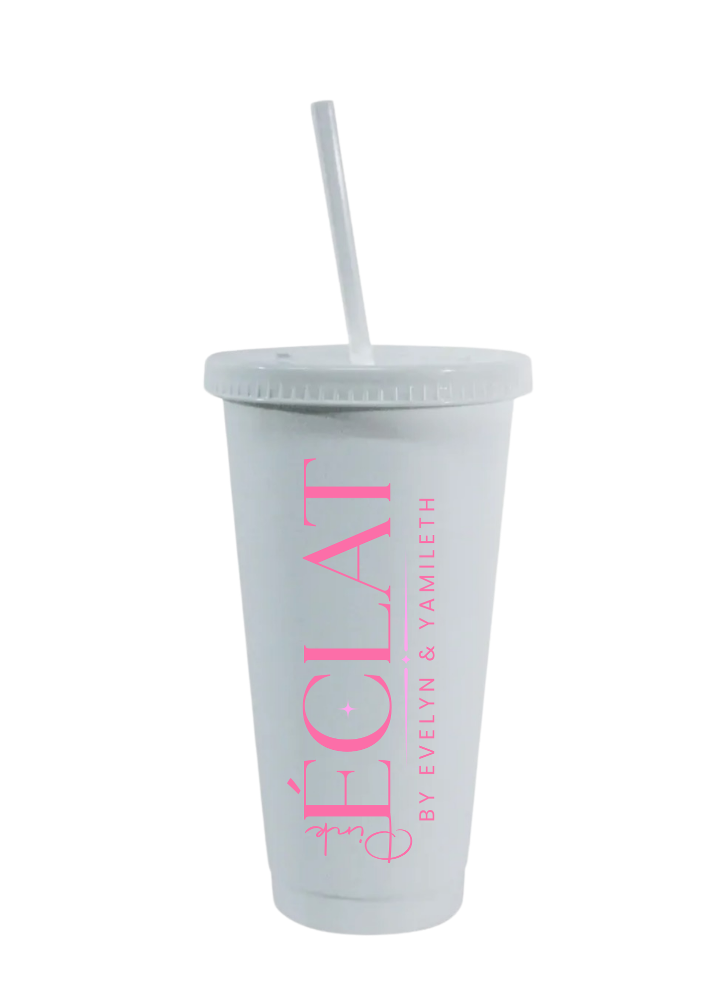 24OZ REUSABLE PLASTIC CUPS WITH LID & STRAW