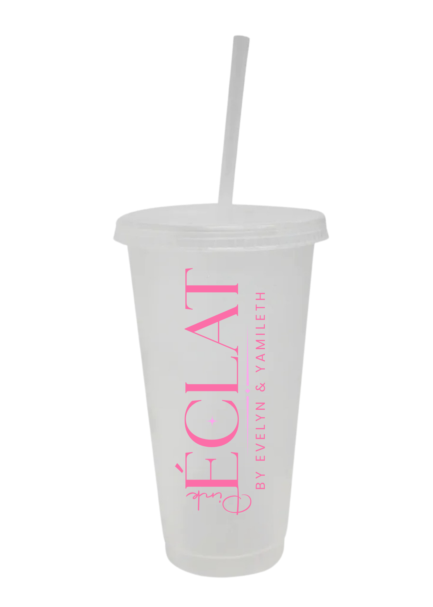 24OZ REUSABLE PLASTIC CUPS WITH LID & STRAW