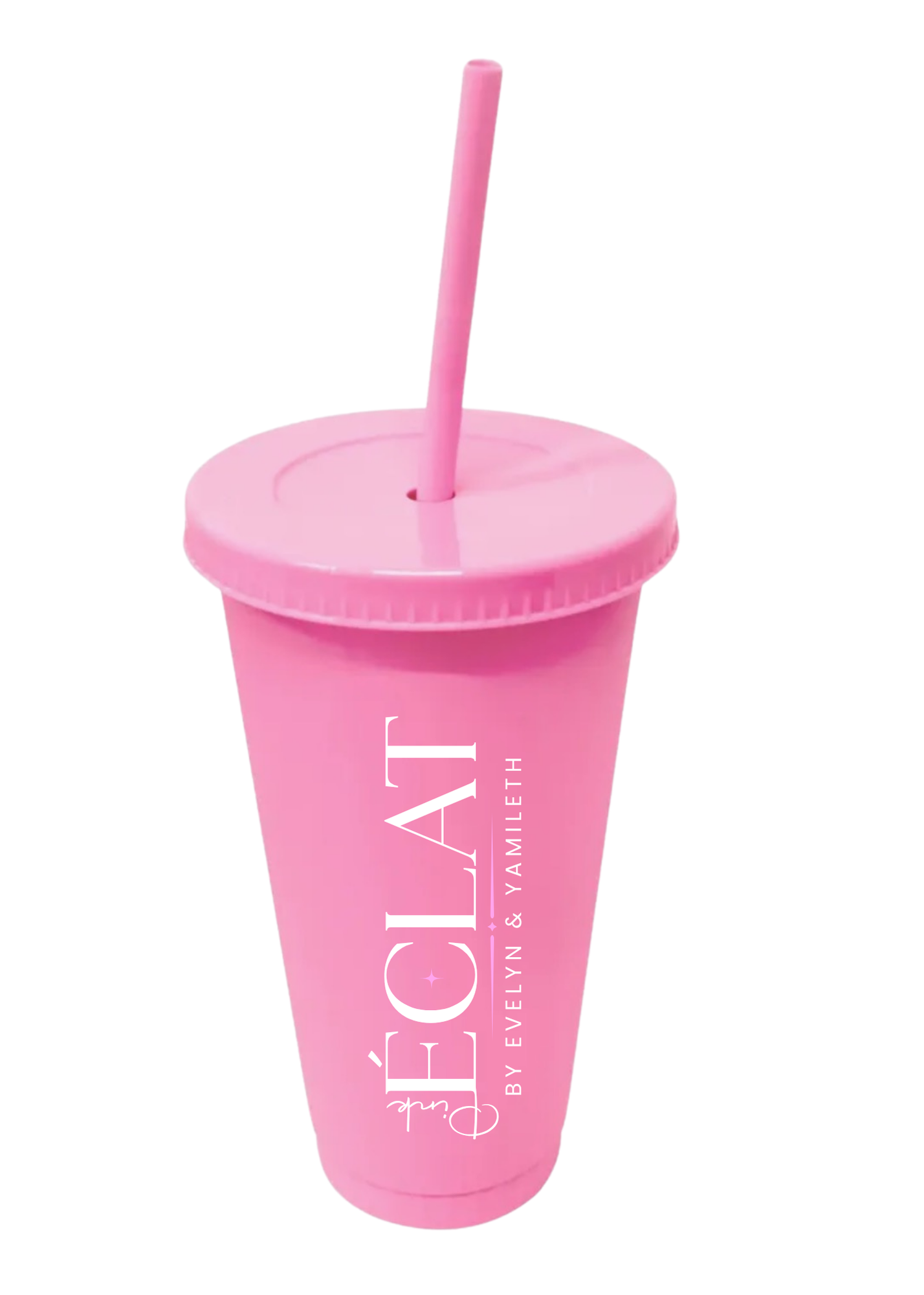 24OZ REUSABLE PLASTIC CUPS WITH LID & STRAW