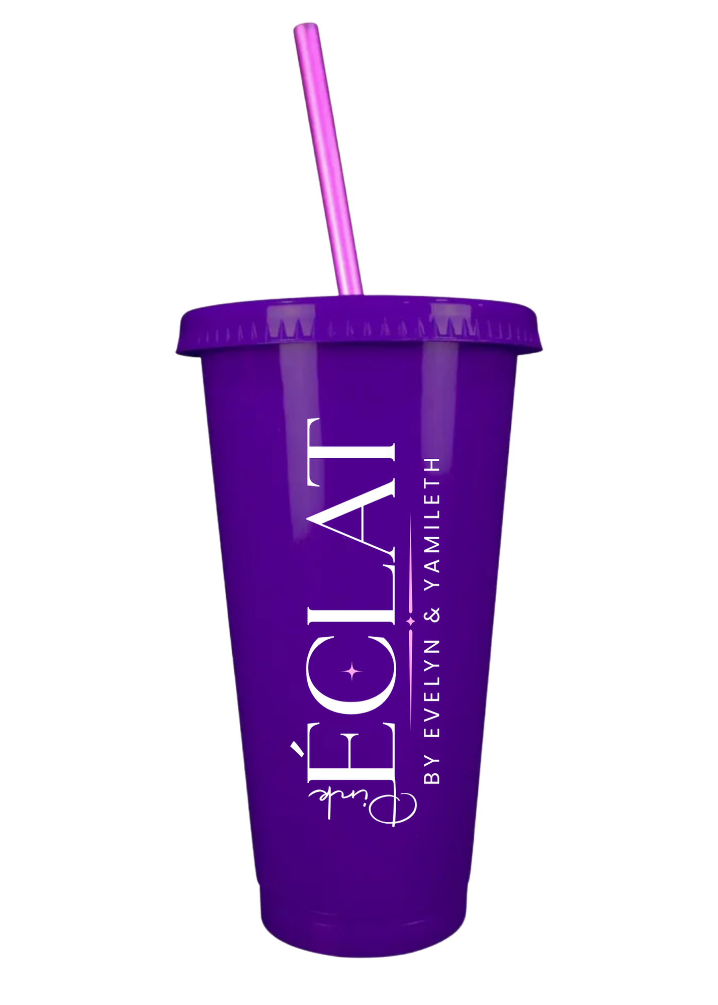 24OZ REUSABLE PLASTIC CUPS WITH LID & STRAW