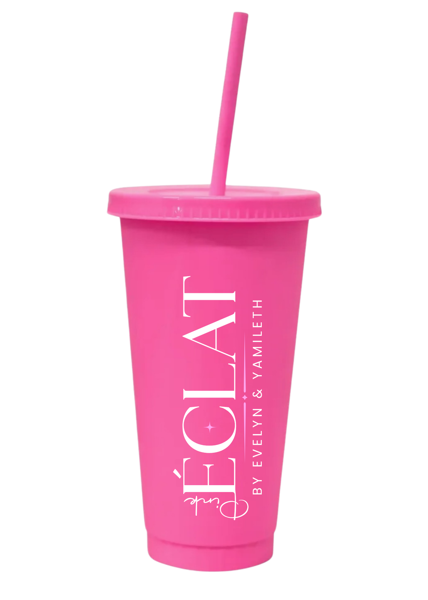 24OZ REUSABLE PLASTIC CUPS WITH LID & STRAW