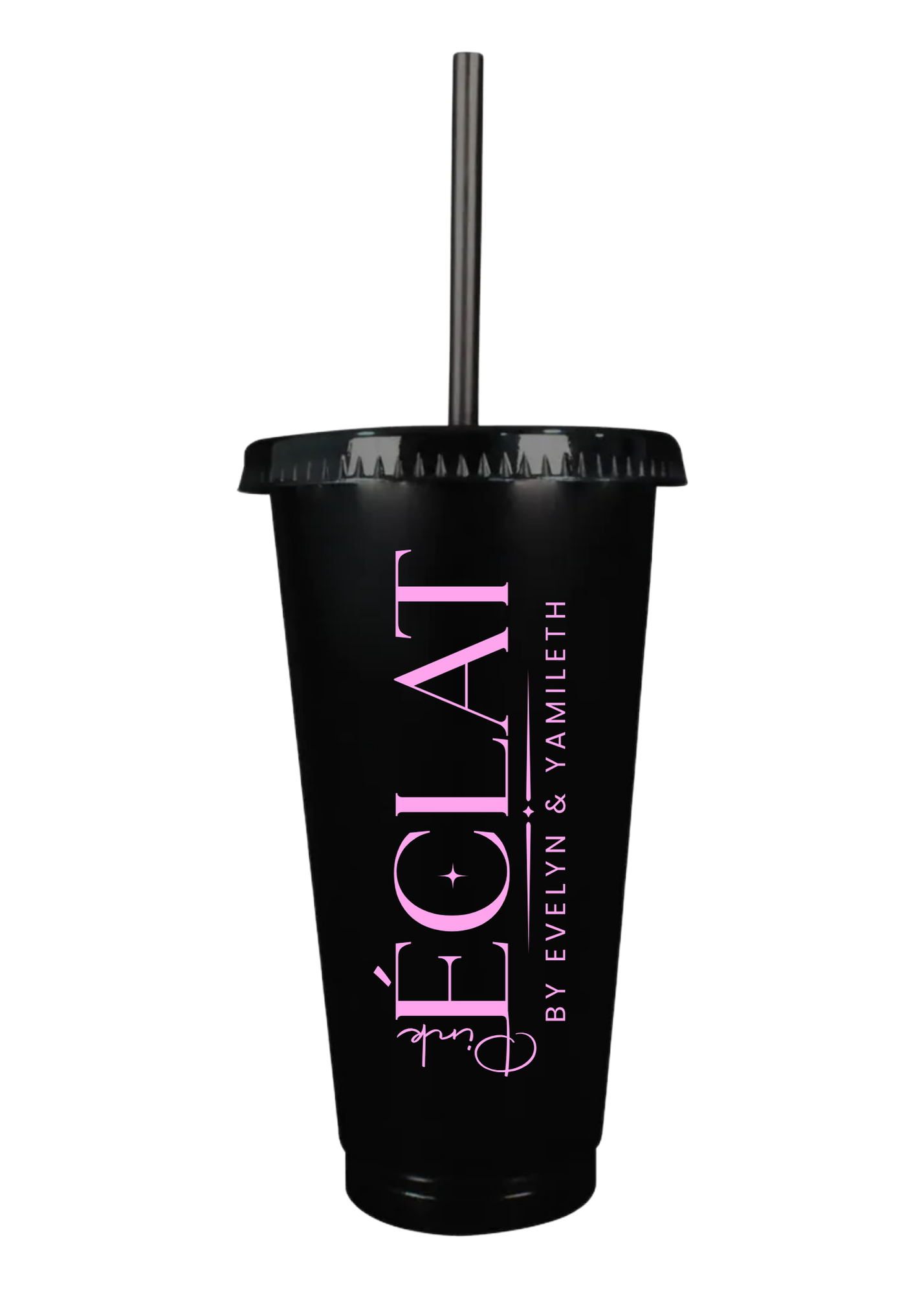 24OZ REUSABLE PLASTIC CUPS WITH LID & STRAW