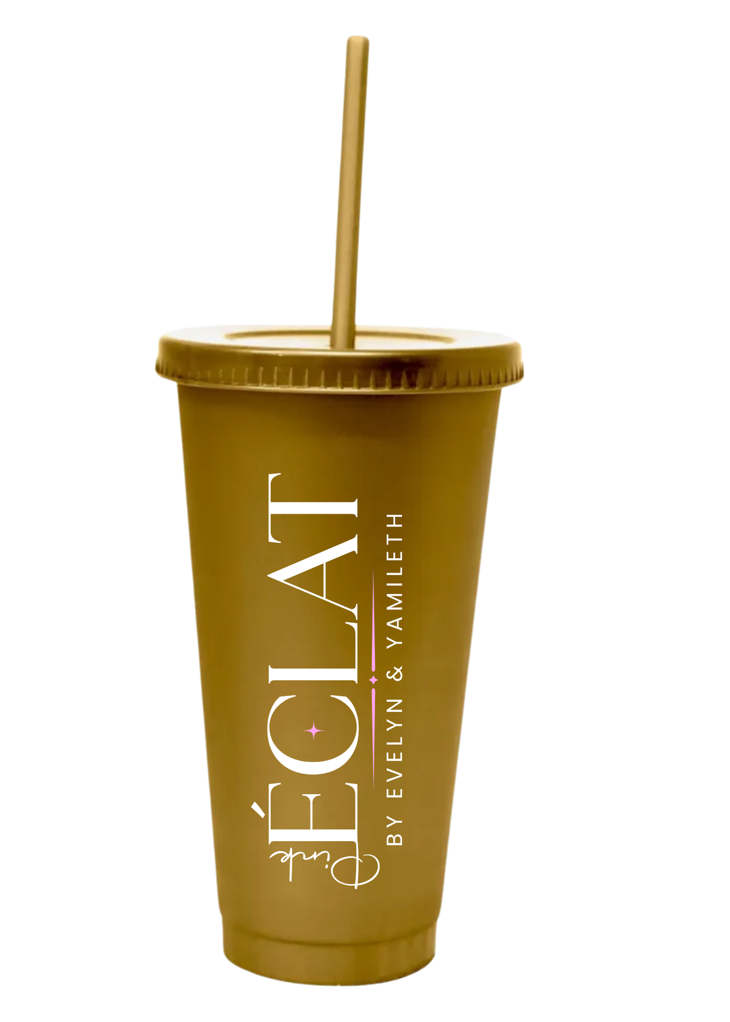 24OZ REUSABLE PLASTIC CUPS WITH LID & STRAW