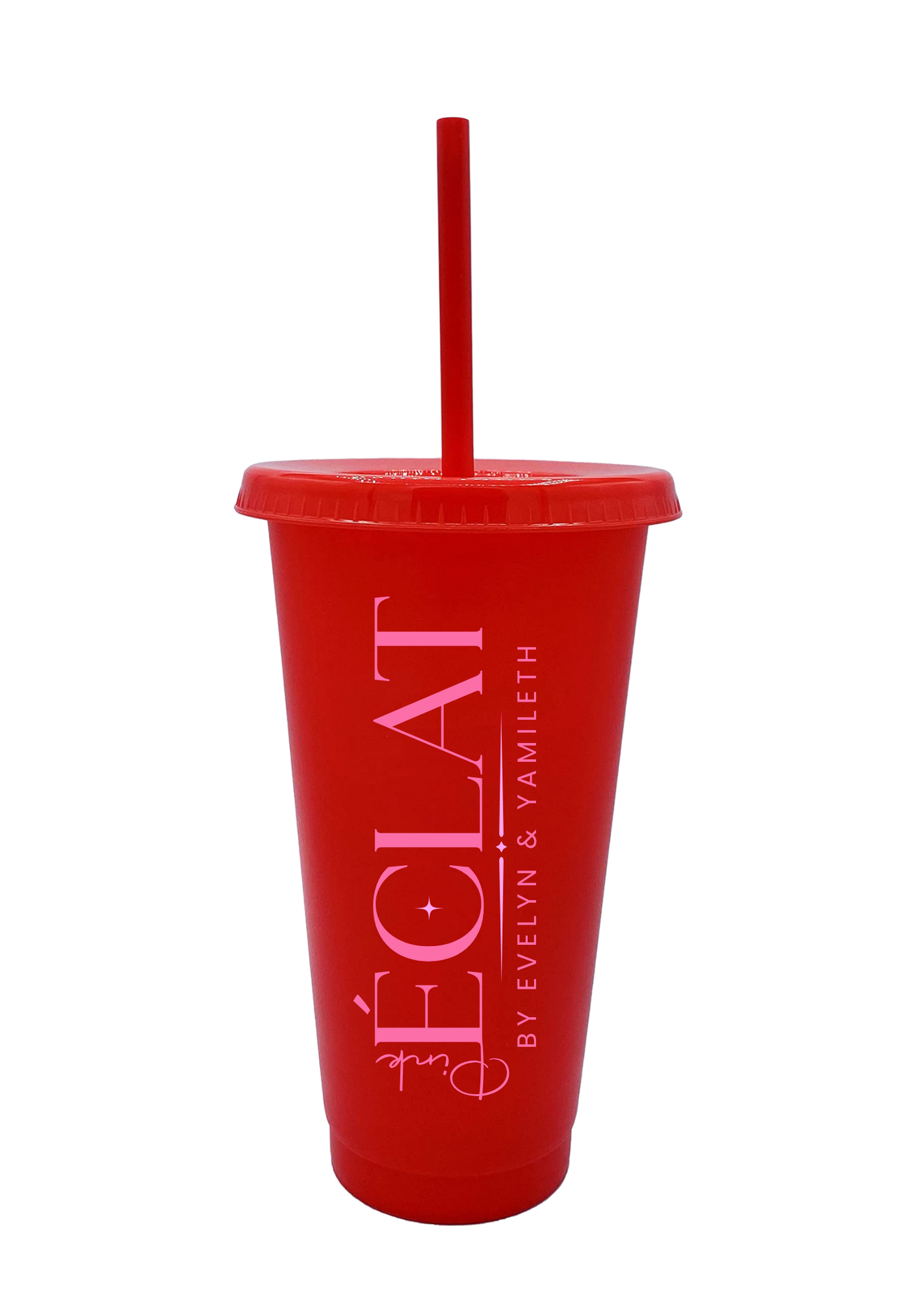 24OZ REUSABLE PLASTIC CUPS WITH LID & STRAW