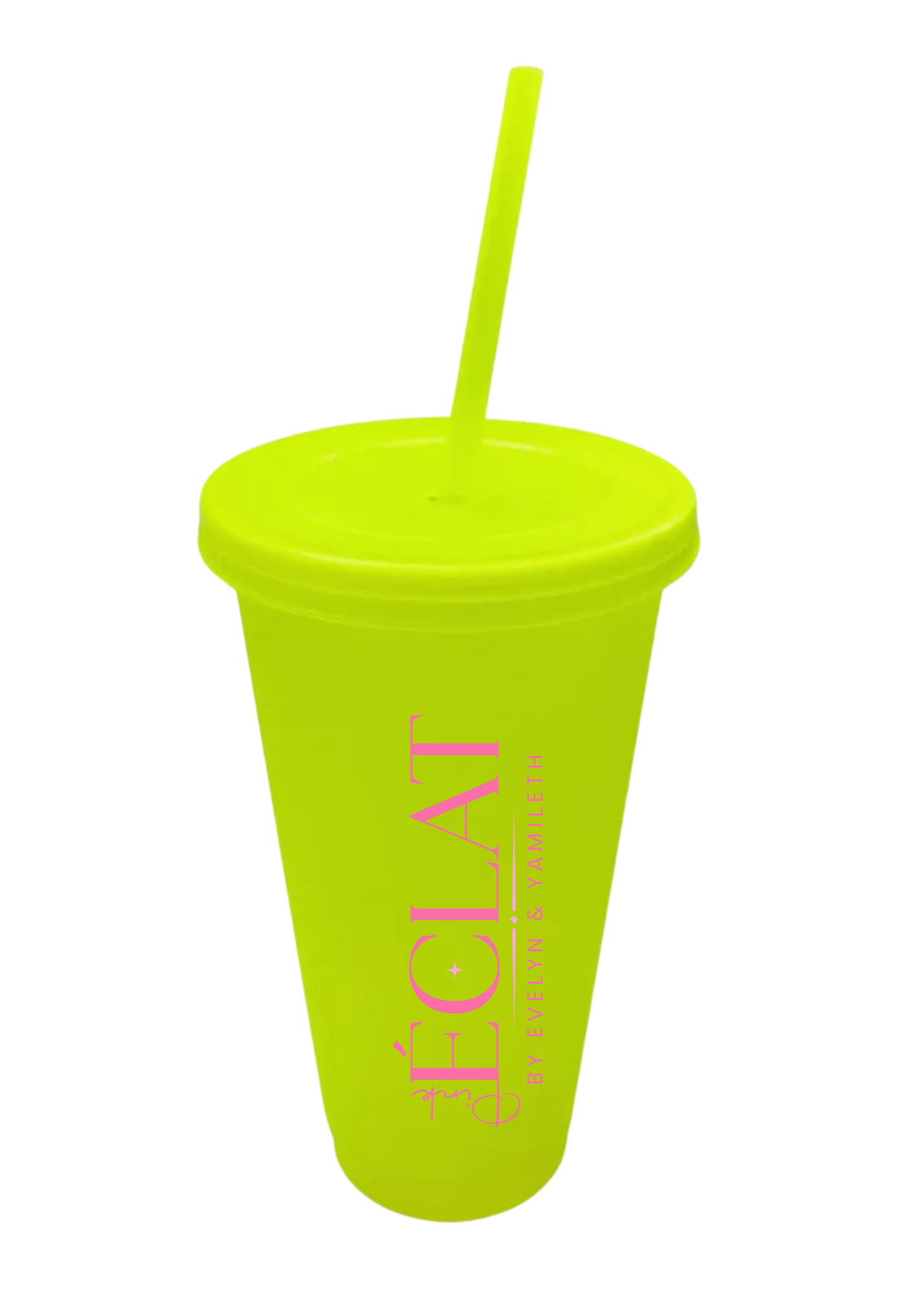 24OZ REUSABLE PLASTIC CUPS WITH LID & STRAW