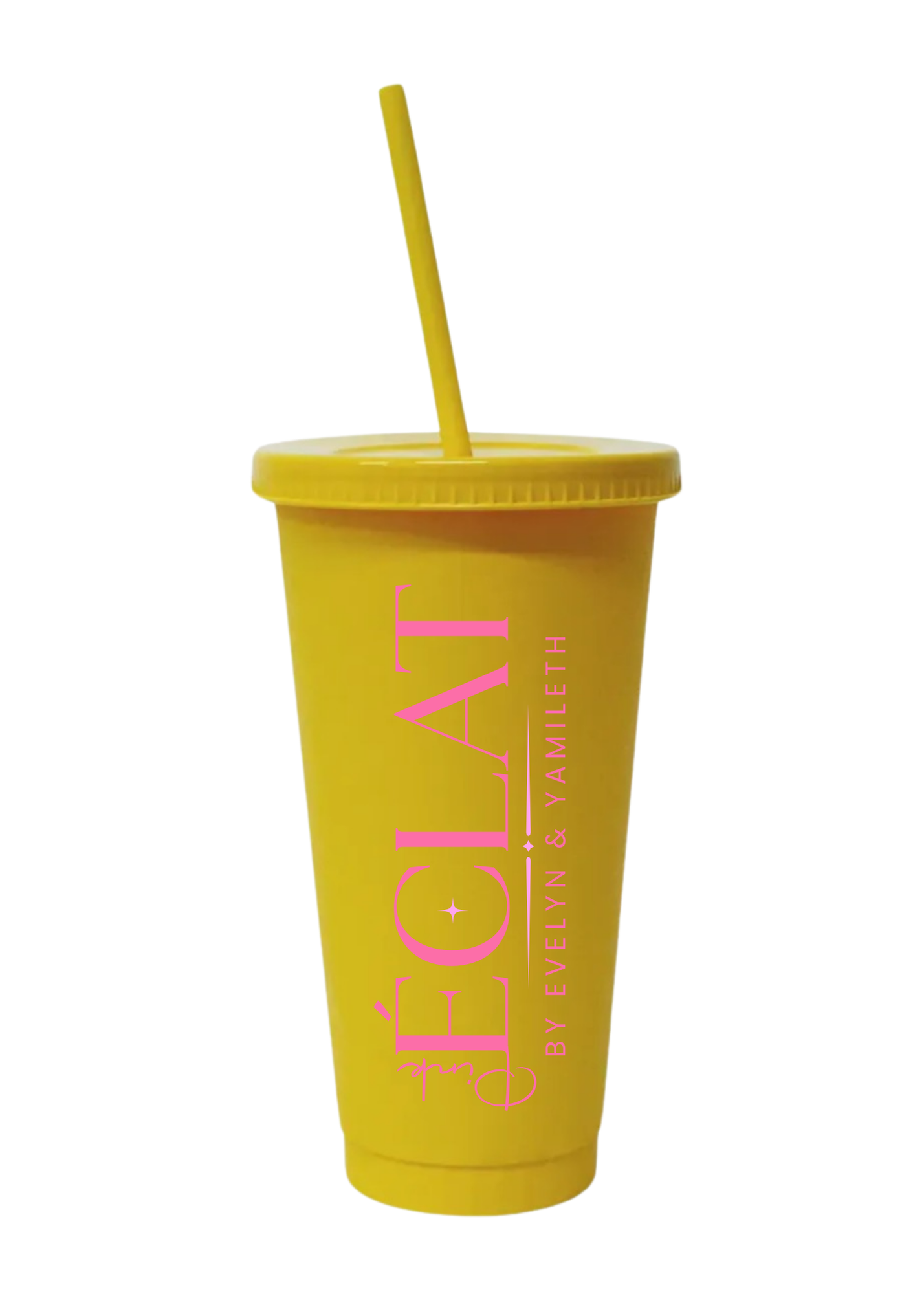 24OZ REUSABLE PLASTIC CUPS WITH LID & STRAW