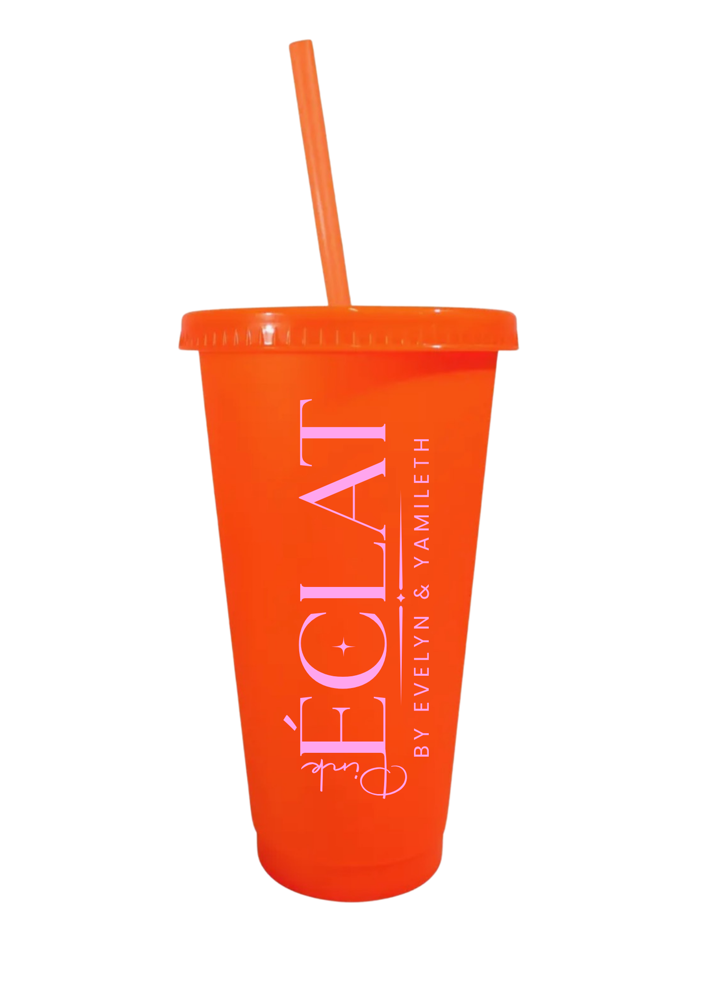 24OZ REUSABLE PLASTIC CUPS WITH LID & STRAW