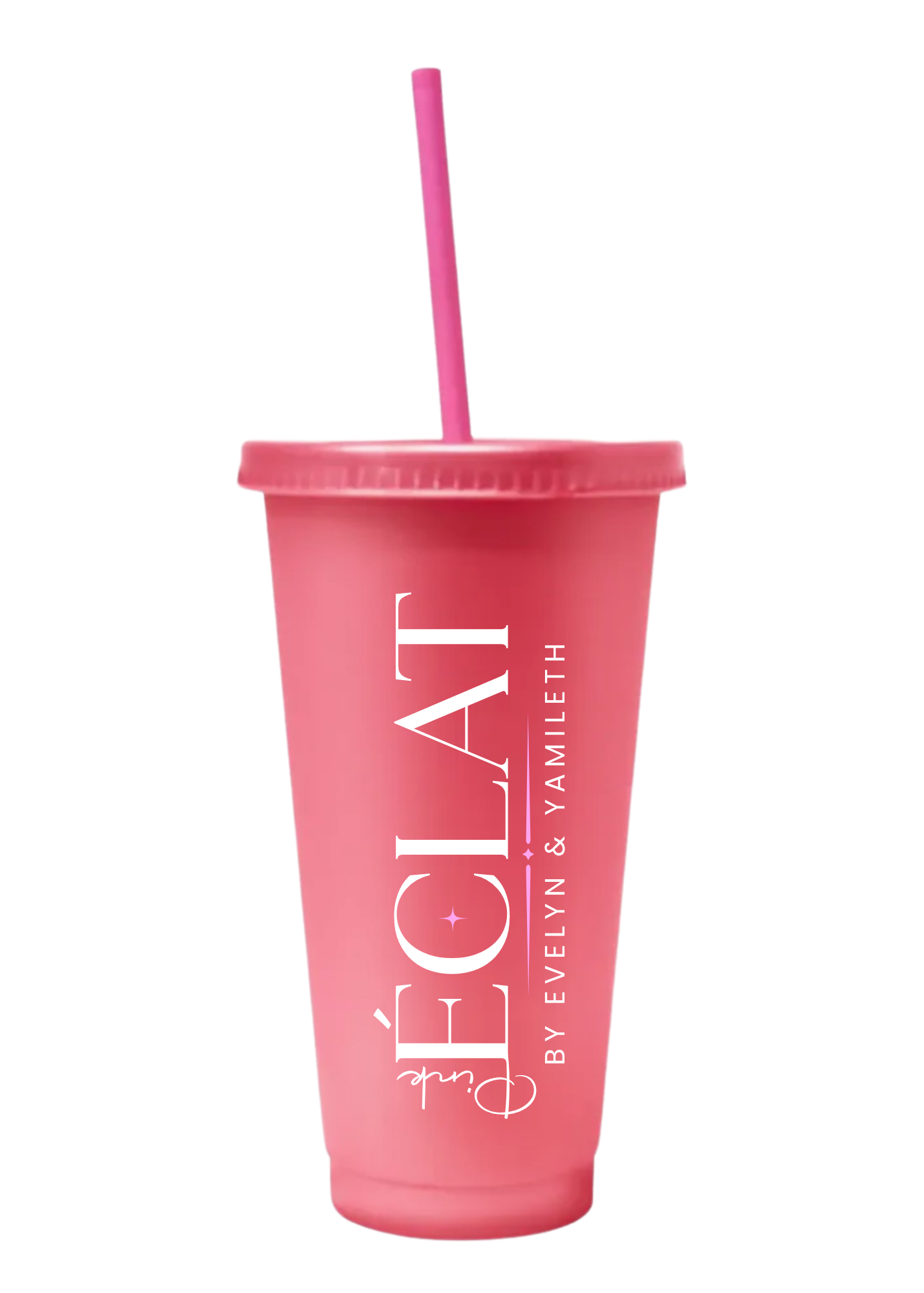 24OZ REUSABLE PLASTIC CUPS WITH LID & STRAW